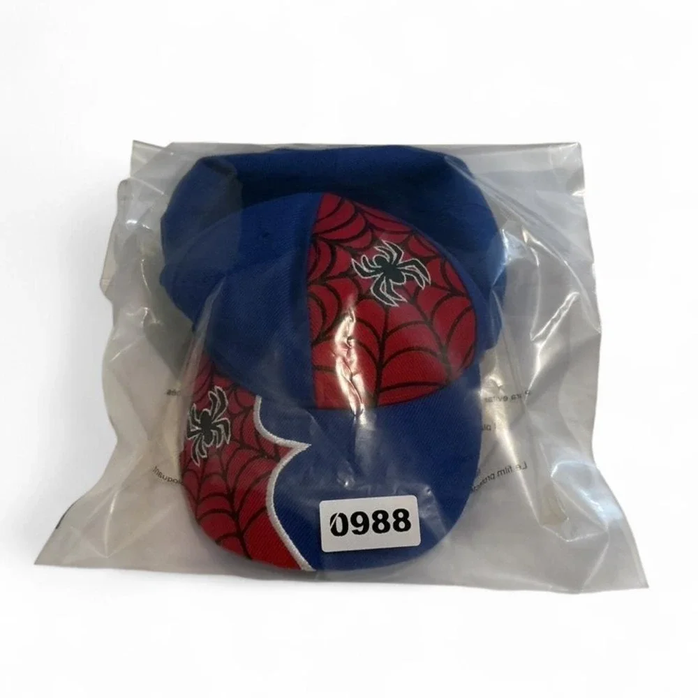 August Sportswear Spider Hat Kids Junior 52cm Blue Red Excellent Embroidered Cap